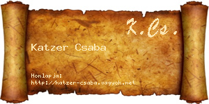 Katzer Csaba névjegykártya